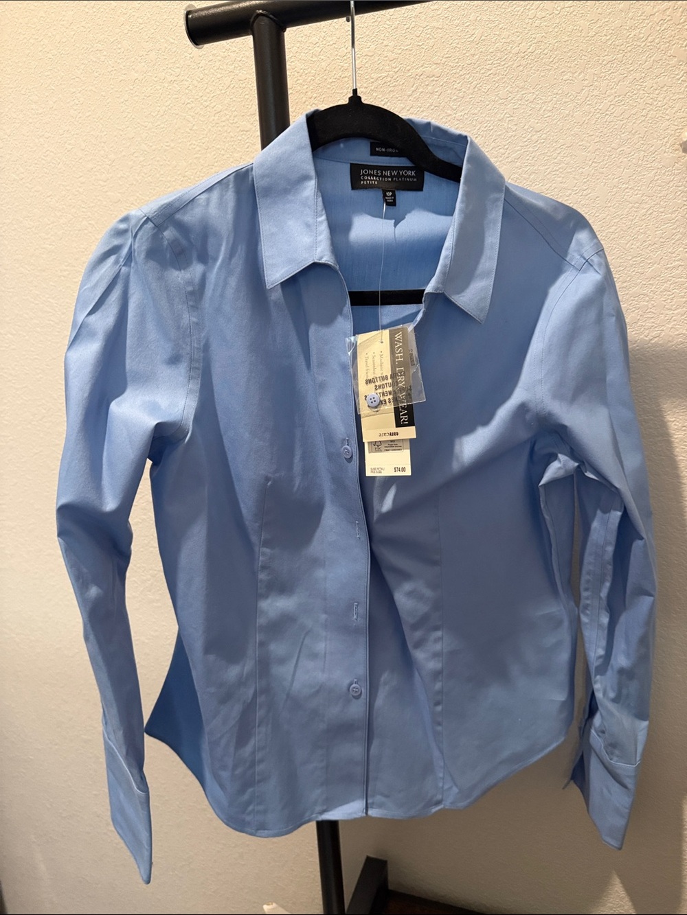 Jones New York Sky Blue Tailored Button-Down Shirt